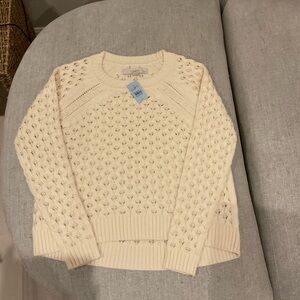 LOFT Ivory Textured Knit Top